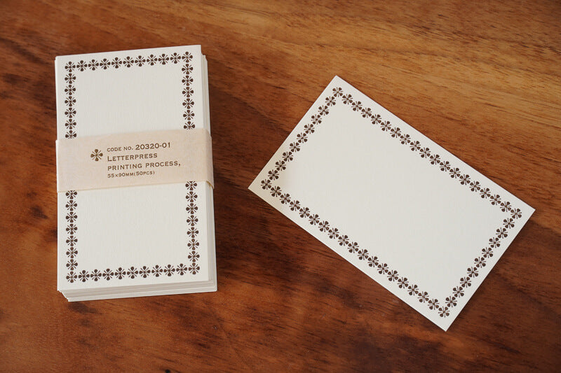 Letterpress memo card 50pcs (brown) - Cotton Sheep