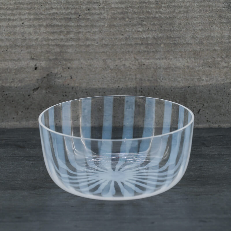 Taisho Roman TOWA Glass Bowl - Tokusa (stripe)