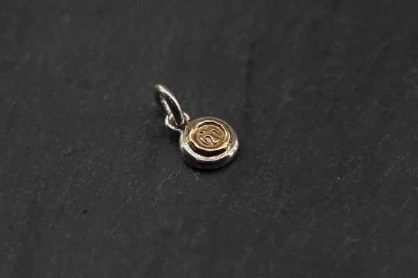 Small Silver Charm (w/ gold eagle stamp) - Cotton Sheep