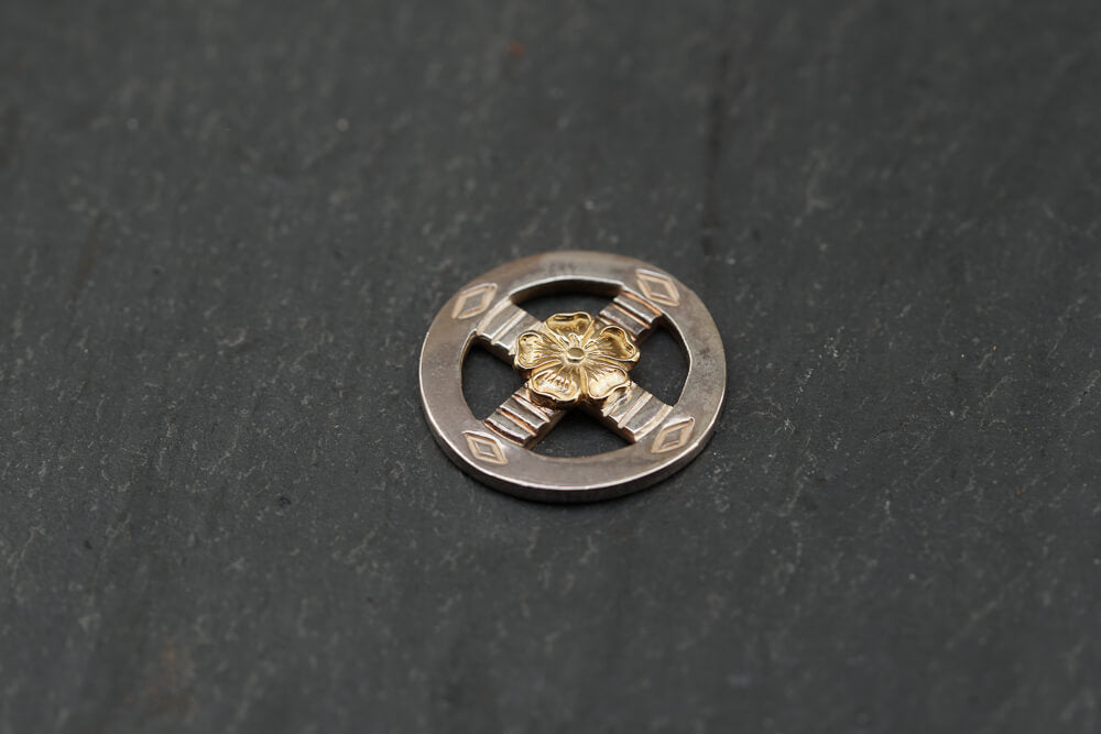 Silver Medicine Wheel (w/solid gold sakura) – Cotton Sheep