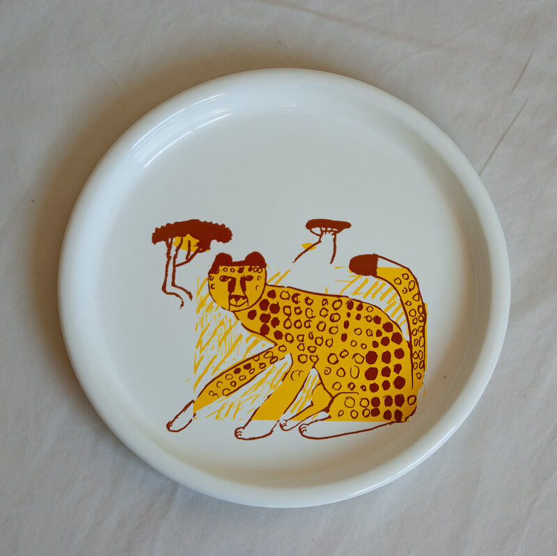 Cute Japanese cartoon plate Japanese leopard plate Japanese kids plate leopard  plate kawaii Japanese plate