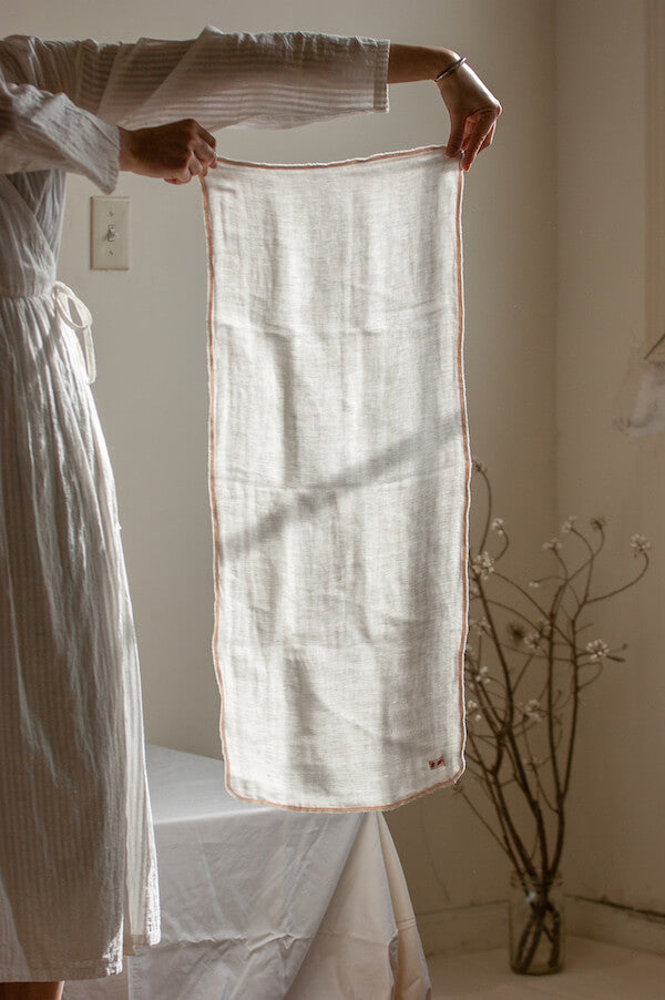 Linen Gauze Wash Cloth (Off White) - Cotton Sheep