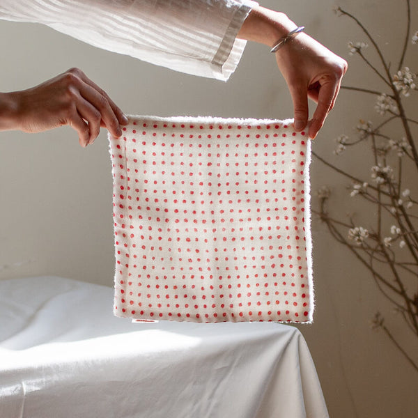 Mitsou Terry Gauze "Hankachi" Hand Towel (Dot) - Cotton Sheep