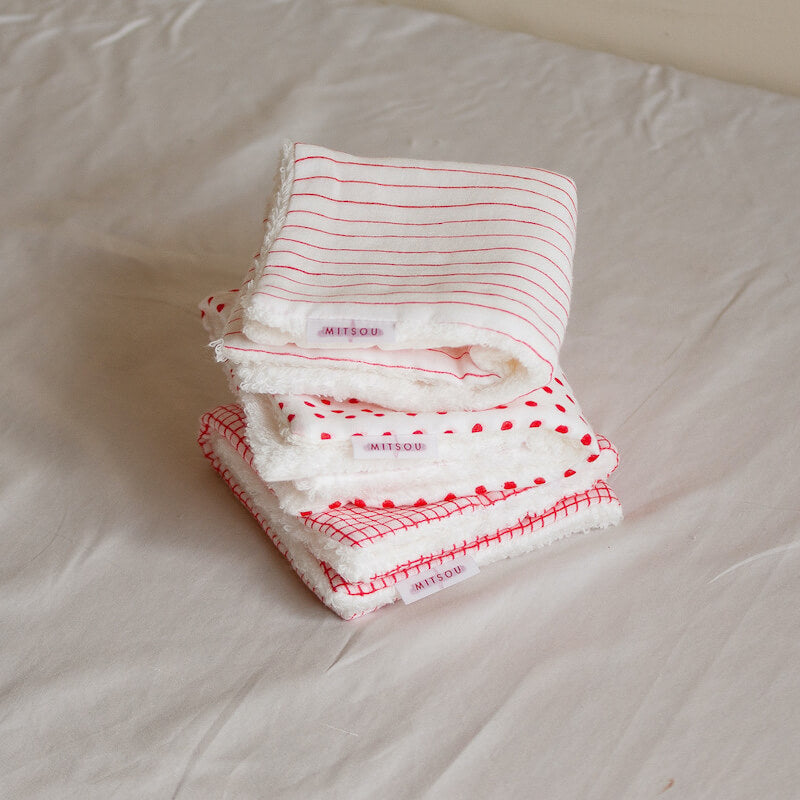 Mitsou Terry Gauze "Hankachi" Hand Towel (Checker) - Cotton Sheep