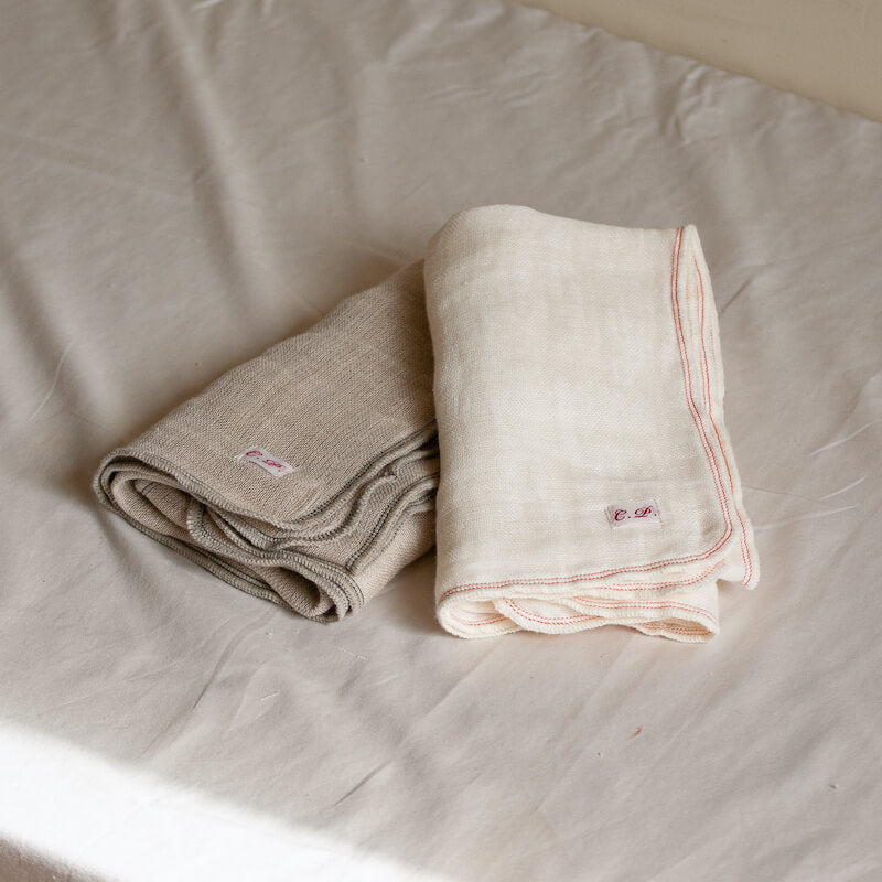 Linen Gauze Wash Cloth (Off White) - Cotton Sheep