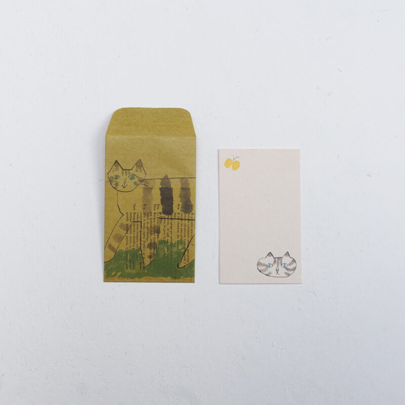 Toraneko bonbon mini message card + mini envelope set - Cotton Sheep