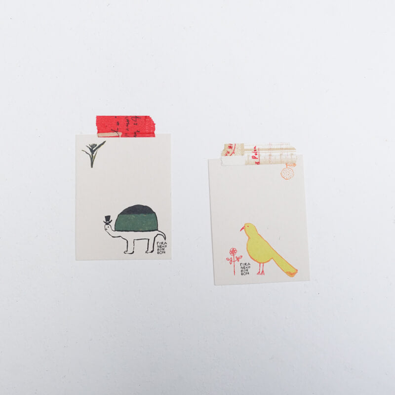 Toraneko Bonbon Memo Card  (Bird x Turtle) - Cotton Sheep