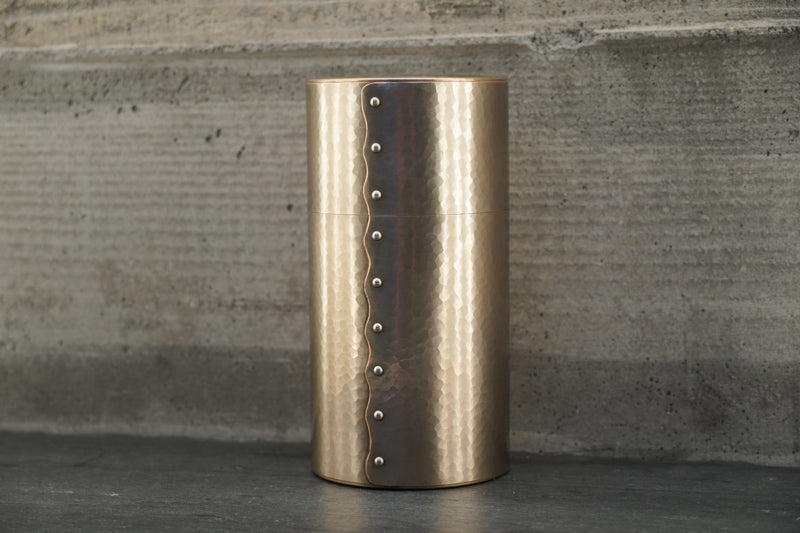 Japanese luxury tea canister Japanese handmade copper tin tea canister Japanese hand pounded tea canister Japanese tea canister 