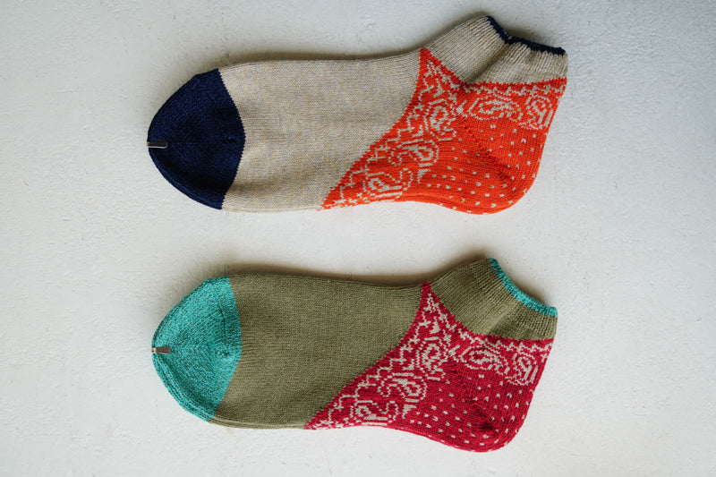 Kapital 96 Yarns Paisley Heel Bandana Ankle Socks – Cotton Sheep