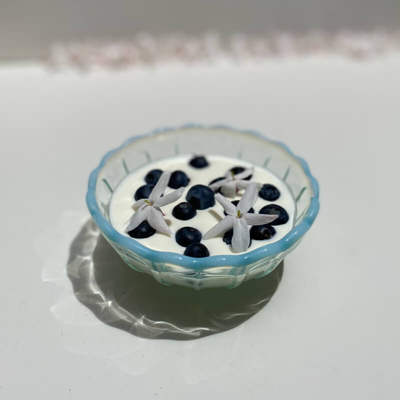 Yukinohana (Snow Flower) Glass Bowl, Mint Blue - Cotton Sheep