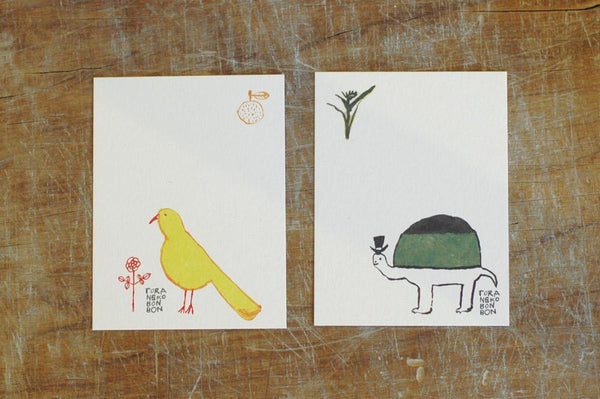 Toraneko Bonbon Memo Card  (Bird x Turtle) - Cotton Sheep cute stationery