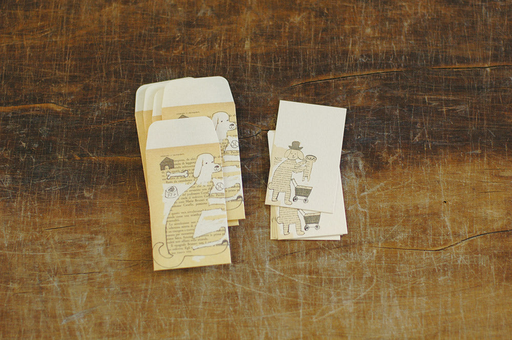 Toraneko bonbon mini message card + mini envelope set - Cotton Sheep